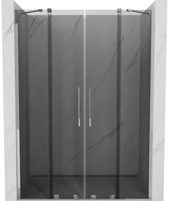 Mexen Velar Duo, tolózuhanyajtó nyitáshoz 160 cm, 8mm szürke üveg, króm, 871-160-000-42-01