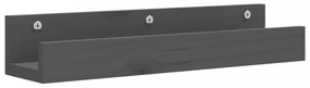 2 db szürke tömör fenyőfa fali polc 50 x 12 x 9 cm