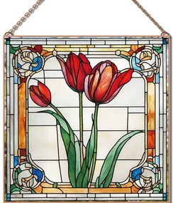 Stained-Glass-Tulip-2 üvegkép, falikép