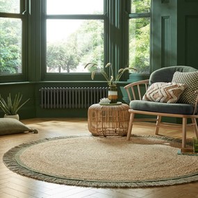 Natúr színű kerek szőnyeg ø 180 cm Kahana – Flair Rugs