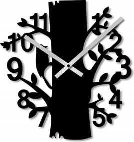 Falióra 40 cm Falióra Nagy Fa Óra Fekete Fa 3D