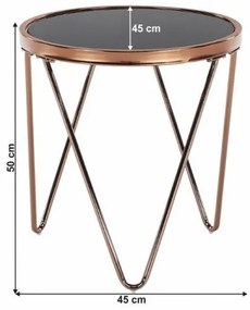 VALERO kisasztal rose gold rózsaszín/fekete