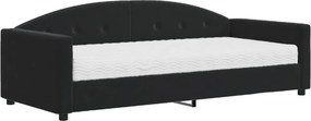 vidaXL fekete bársony heverő matraccal 90 x 190 cm