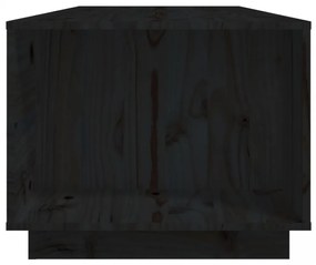 fekete tömör fenyőfa dohányzóasztal 110x50x40 cm