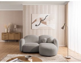 Szürke buklé sarokkanapé (jobb oldali-heverő résszel) Orbit – Ropez