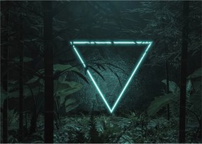 Kép - Neon háromszög a dzsungelben (üvegen) (70x50 cm)