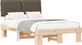 vidaXL Ágykeret Kárpitozott Fejtámlával Tópszínű 120 x 200 cm