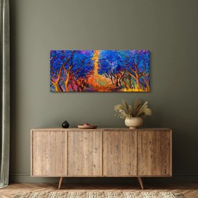 Kép - őszi fa koronák, modern impresszionizmus (120x50 cm)