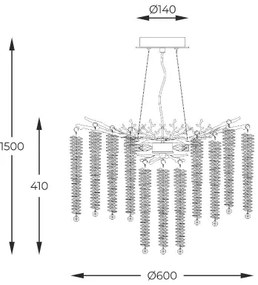 Zuma Line MD3720-1-EGN - Csillár zsinóron DIJON 8xG9/3,5W/230V arany