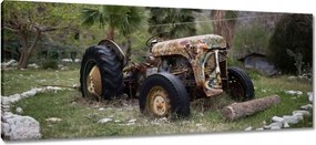 Képek 100x40 Régi traktor a mezőn