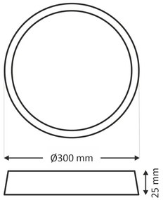LED mennyezeti lámpatest LED/24W/230V 3000/4000/6500K átm. 30 cm barna