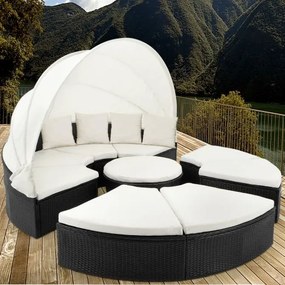 Casaria® Rattan kerti ágy Ø230cm - fekete