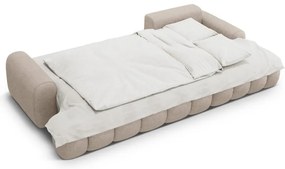 Világosbarna kinyitható-tárolóhelyes sarokkanapé (jobb oldali-heverő résszel) Linz – Cosmopolitan Design