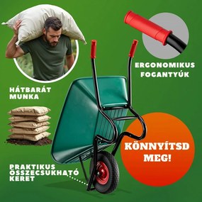 GREG talicska műanyag káddal, max. 100l/250kg, zöld/fekete Gardebruk