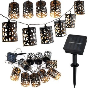 LED Napelemes lánc 10xE12/3,65m IP44 meleg fehér