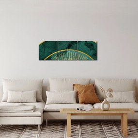 Kép - Arany textúrájú formák (órával) (90x30 cm)