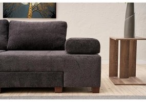 3 személyes kanapéágy Perenna Chenille - Antracit