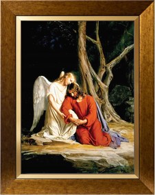 Jézus Angyal Sakry Festmény Vászonra Arany Díszkerettel 30X40