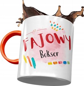 Narancssárga boxer bögre Cool Boxer nyomott mintával