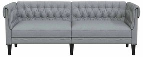 Chesterfield kanapé Világosszürke 201.5 x 74.5 x 74.5 cm szövet