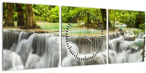 Vízesések képe (órával) (90x30 cm)