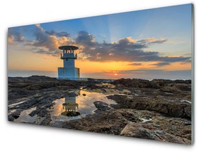 Akrilkép Lighthouse Landscape 100x50 cm 2 fogas