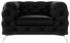 Fekete bársony fotel Chelsea – Ropez