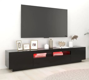 fekete TV-szekrény LED-lámpákkal 200 x 35 x 40 cm