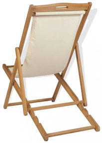krémszínű tíkfa napozószék 56 x 105 x 96 cm