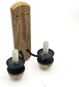 Brilagi - LED Fali lámpa COTTAGE 2xE14/40W/230V tölgy/fehér