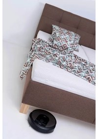 Kárpitozott ágy matraccal és ágyneműtartóval MARIA 160x200 cm barna