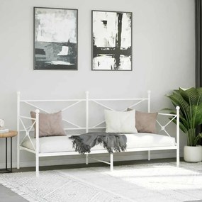 kanapéágy matrac nélkül fehér 80x200 cm acél