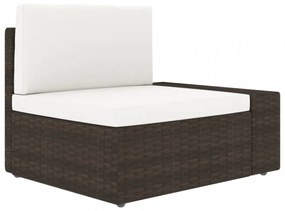 10 részes barna polyrattan kerti ülőgarnitúra párnákkal