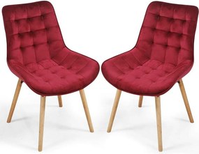 Étkezőszék Skandináv Fa 2db Piros Bársony *brak Csavar*