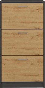 Paula cipősszekrény, antracit-tölgy