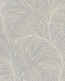 Sötét bézs absztrakt tapéta krém fehér mintás tapéta a nappaliba