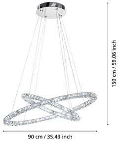 Eglo 93946 - LED Csillár zsinóron TONERIA LED/56,1W/230V