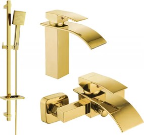 Mexen Aries DQ45 fürdőkád szett, arany - 744803DQ45-50