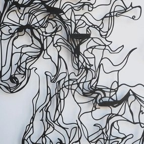 Fém fali dekoráció, Metal Horse Line Art - APT724