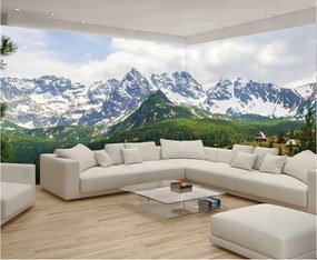 Sarok fotótapéta Ég hegyek 3D kilátás 624x219