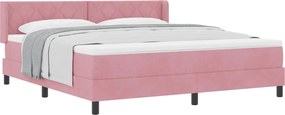 vidaXL Boxrugós ágy matracmal Rózsaszín 200 x 180 cm Poliészter