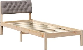 vidaXL Ágykeret fejtámlával Barna és taupe 80 x 200 cm Tömör fenyőfa