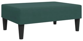 sötétzöld bársony lábzsámoly 77x55x31 cm