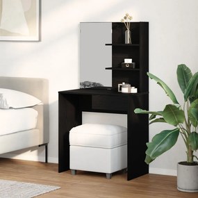 Fekete tölgy öltözőasztal tükrökkel - 74.5 x 40 x 141 cm