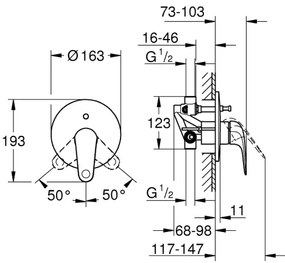 GROHE 24336001 - SWIFT kádcsaptelep DN 15 fényes króm