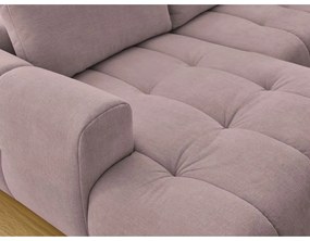 Rózsaszín kinyitható-tárolóhelyes sarokkanapé (jobb oldali-U alakú) Fuji – Bobochic Paris