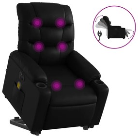 vidaXL elektromos fekete műbőr felállást segítő dönthető masszázsfotel
