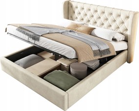 Puha franciaágy hidraulikus ágy 180*200cm bézs