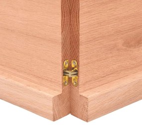 világosbarna kezelt tömör fa fürdőszobai pult 140x50x(2-4) cm