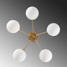 Orion 13961 arany fém és üveg 5 izzós függőlámpa, Ø62 cm